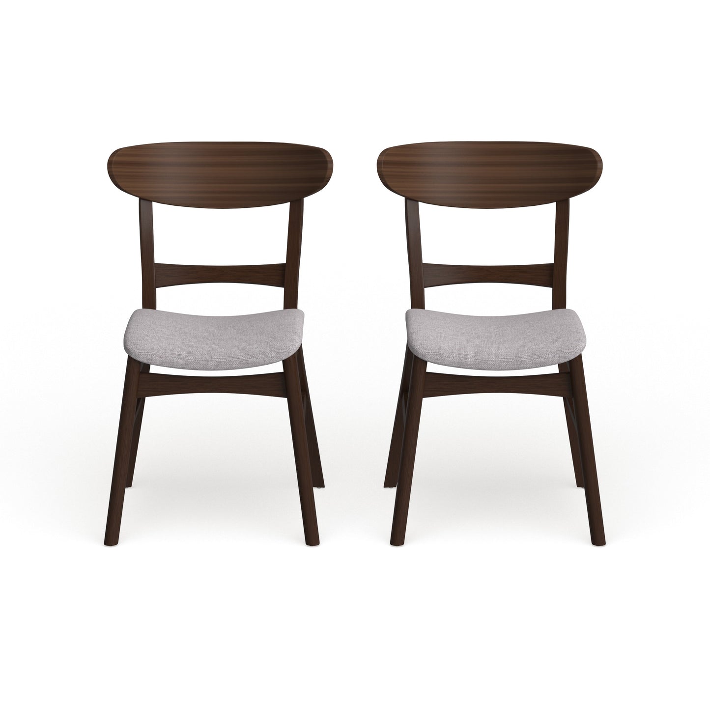 Chaise de salle à manger Abrielle en bois d'hévéa rembourrée, style milieu de siècle, par Christopher Knight Home (lot de 2)