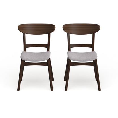 Chaise de salle à manger Abrielle en bois d'hévéa rembourrée, style milieu de siècle, par Christopher Knight Home (lot de 2)