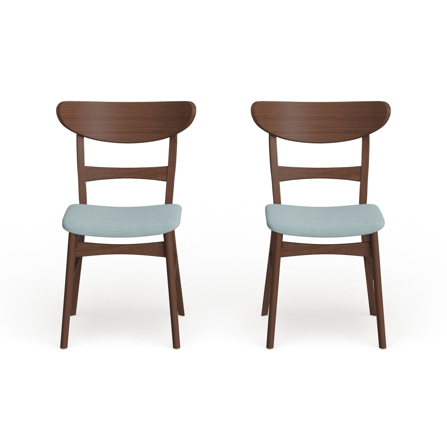 Chaise de salle à manger Abrielle en bois d'hévéa rembourrée, style milieu de siècle, par Christopher Knight Home (lot de 2)