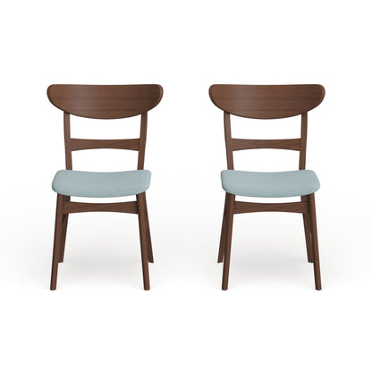 Chaise de salle à manger Abrielle en bois d'hévéa rembourrée, style milieu de siècle, par Christopher Knight Home (lot de 2)
