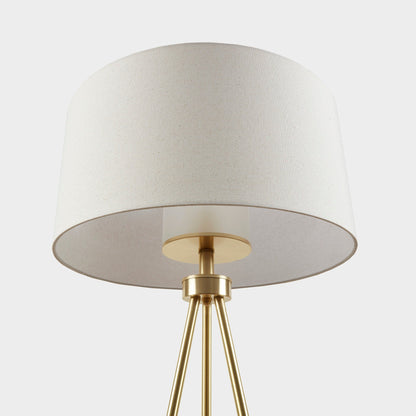 Lampadaire trépied en métal INK+IVY Pacific avec abat-jour en verre