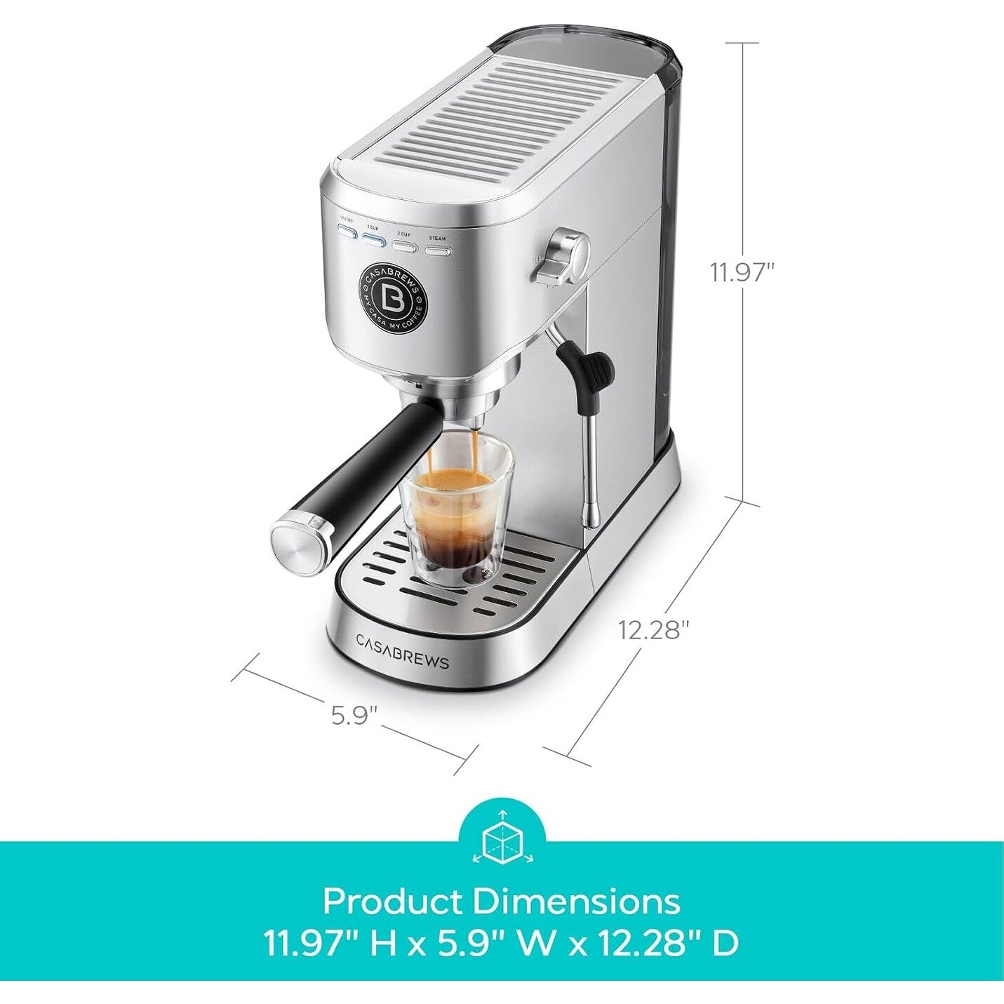 Machine à expresso CASABREWS CM5418 Basic 20 bars avec mousseur à lait pour la maison