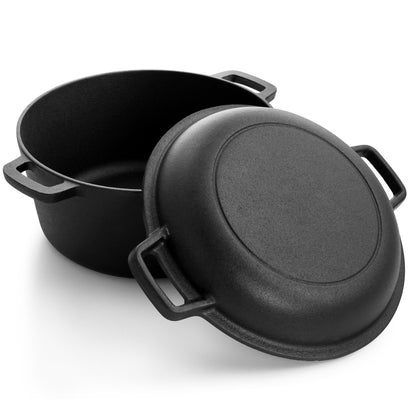 Poêle en fonte pré-assaisonnée et accessoires, ensemble de 12 pièces