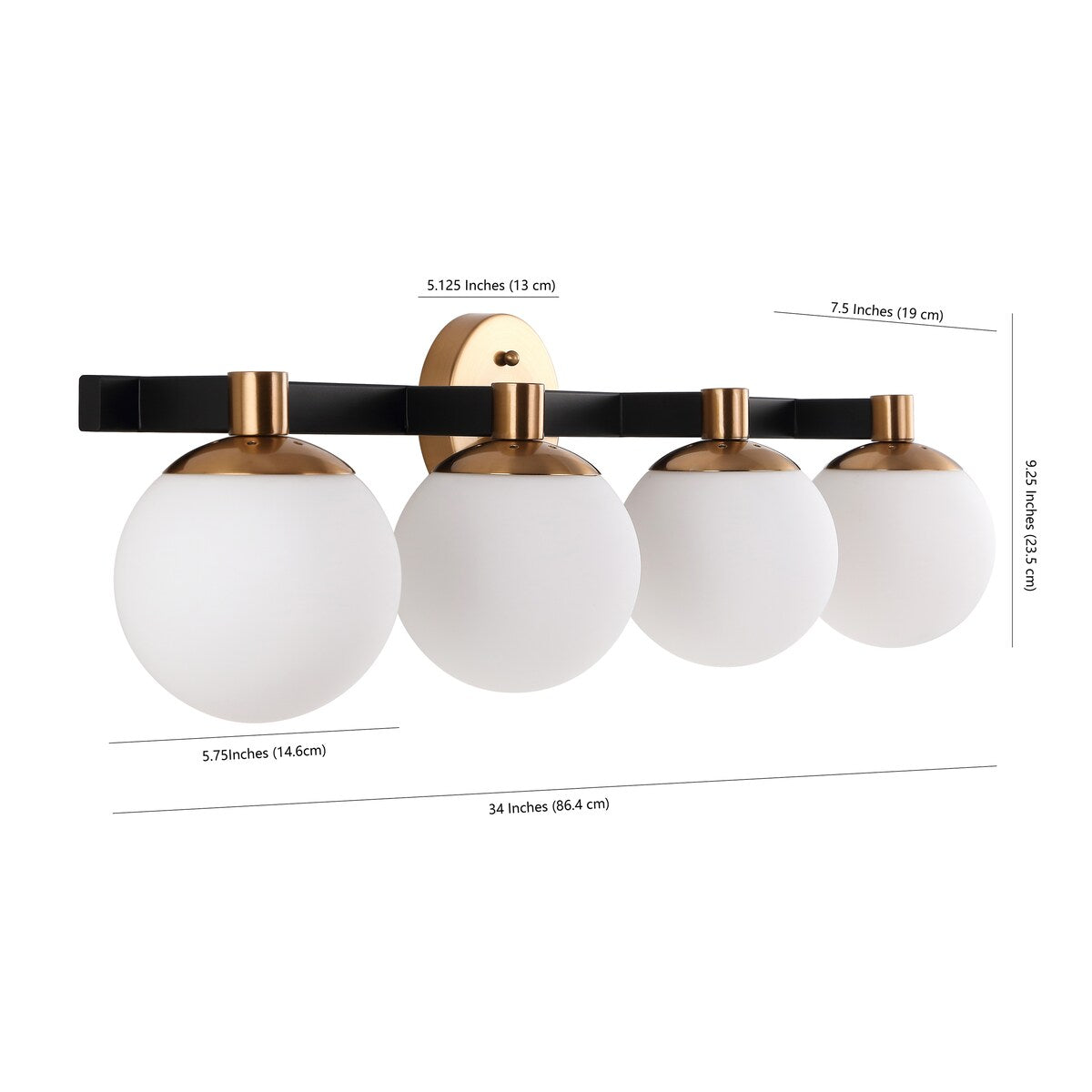 Cecil Globe - Meuble-lavabo moderne et contemporain à LED en métal et verre dépoli, par JONATHAN Y