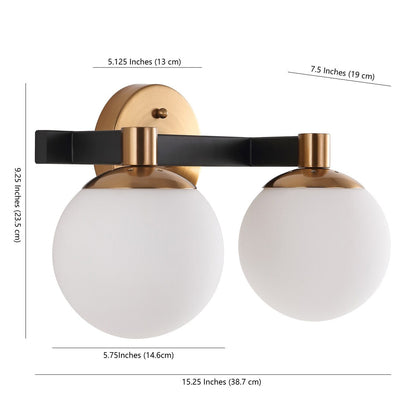 Cecil Globe - Meuble-lavabo moderne et contemporain à LED en métal et verre dépoli, par JONATHAN Y