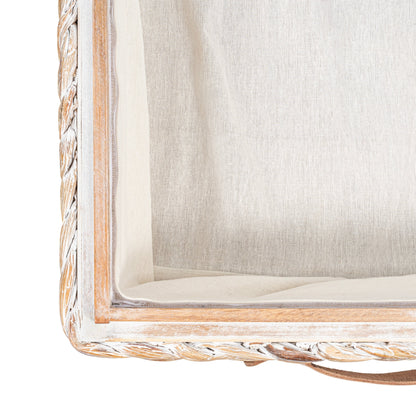 Happimess Bac de rangement sous le lit en jacinthe/bois avec roulettes et poignées