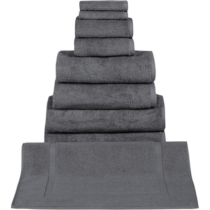 Ensemble de serviettes CTT 100 % coton turc, 8 ou 9 pièces, séchage rapide et absorbant