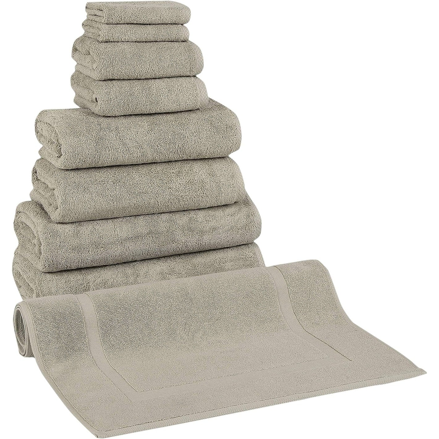 Ensemble de serviettes CTT 100 % coton turc, 8 ou 9 pièces, séchage rapide et absorbant