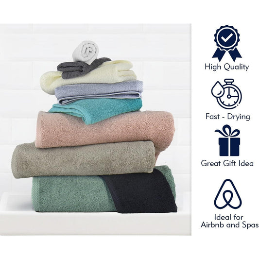 Ensemble de serviettes CTT 100 % coton turc, 8 ou 9 pièces, séchage rapide et absorbant