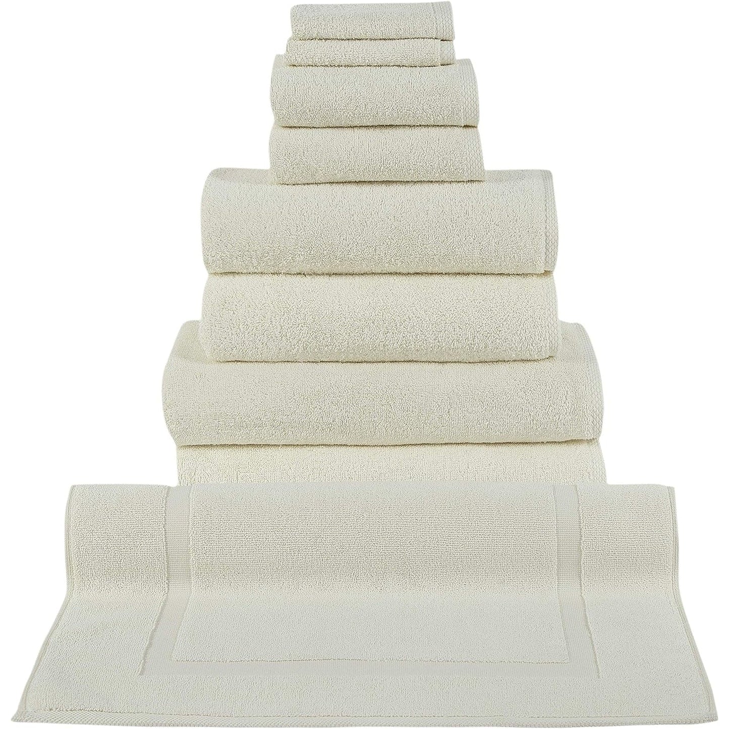 Ensemble de serviettes CTT 100 % coton turc, 8 ou 9 pièces, séchage rapide et absorbant