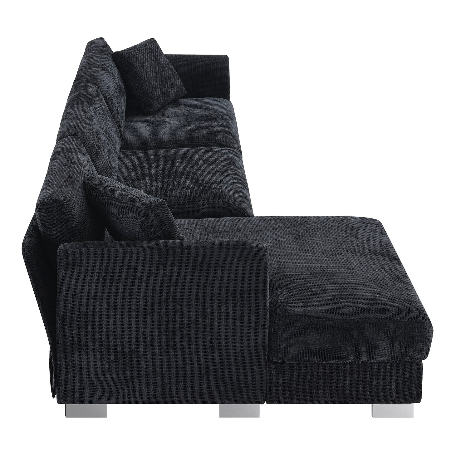 Canapé sectionnel Cloud, ensemble de canapés de luxe en forme de L avec 2 oreillers gratuits, mobilier d'intérieur 4 places en chenille avec méridienne surdimensionnée