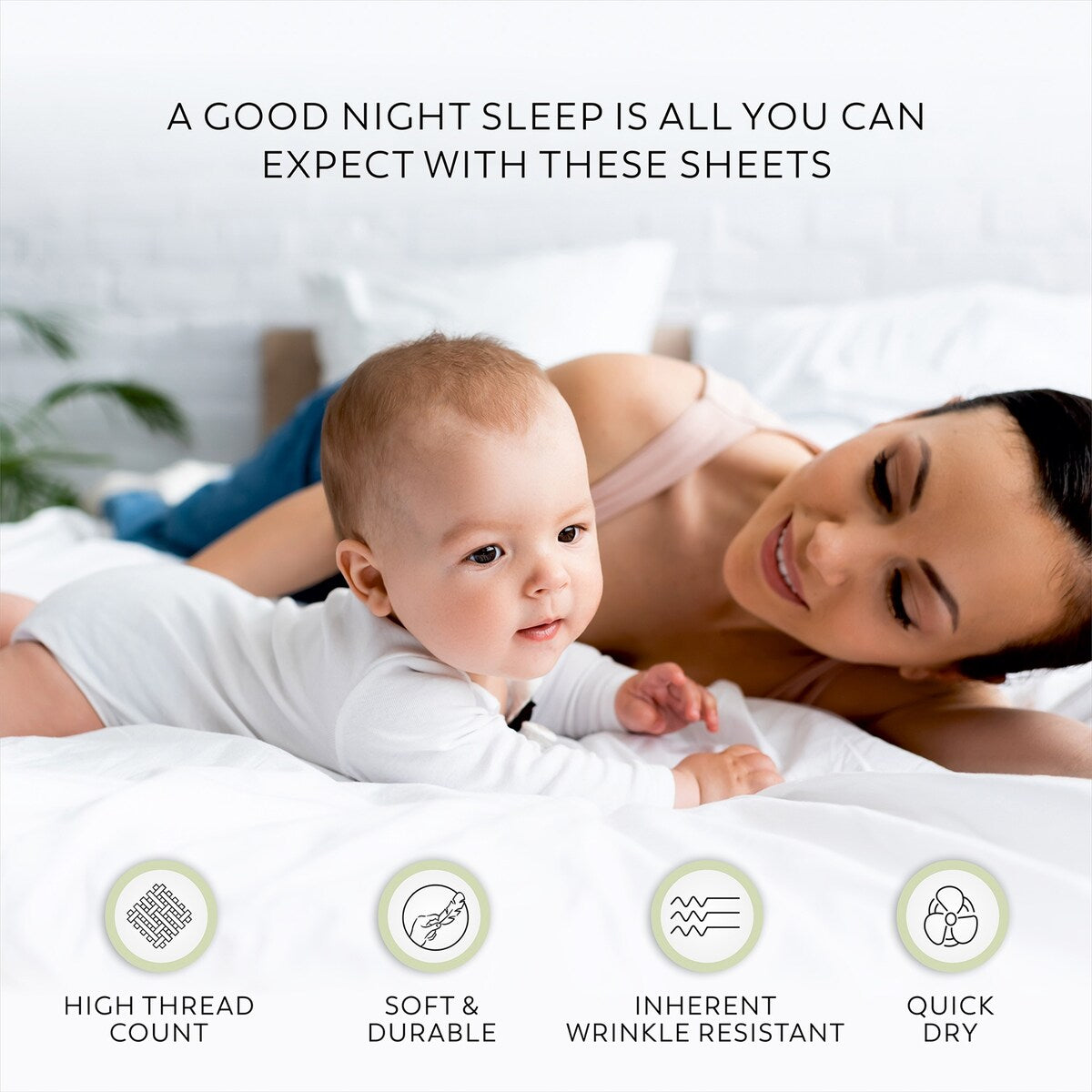 Parure de draps infroissables en mélange de coton de luxe Color Sense 800 fils