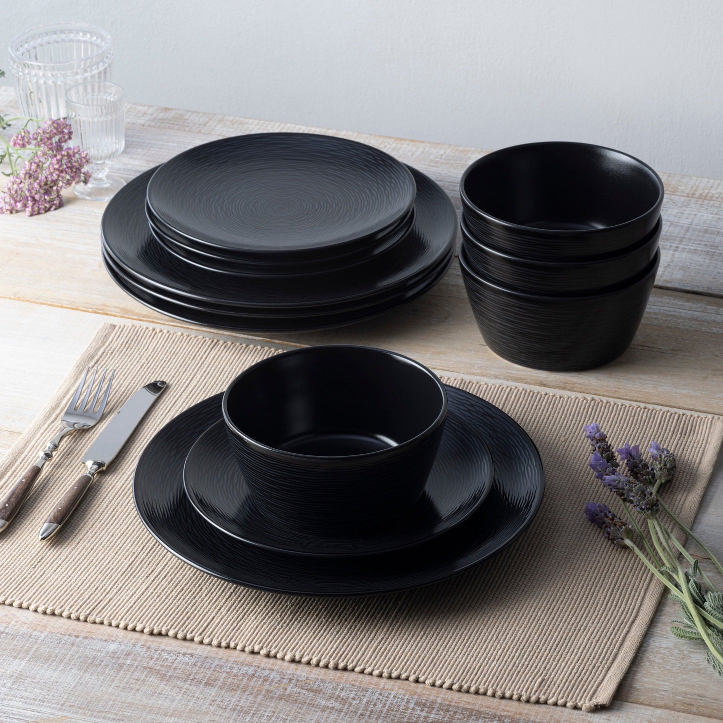 Service de table Noritake Colorscapes Swirl 12 pièces, service pour 4 personnes