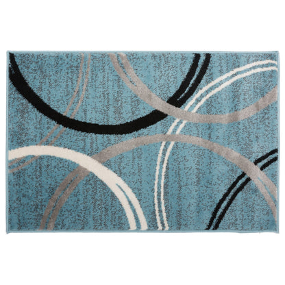 Tapis contemporain à motif de cercles abstraits, collection World Rug Gallery