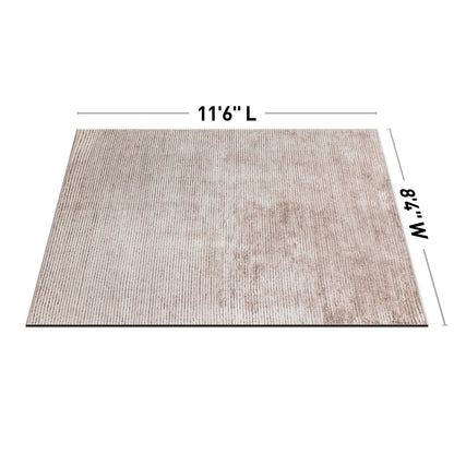 Tapis contemporain à rayures usées lavable en machine