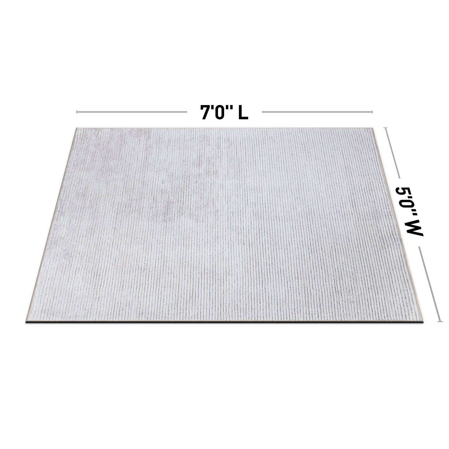 Tapis contemporain à rayures usées lavable en machine