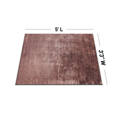 Tapis contemporain à rayures usées lavable en machine