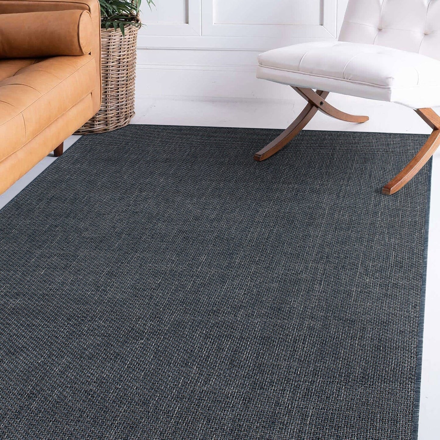 Tapis contemporain uni d'intérieur/extérieur