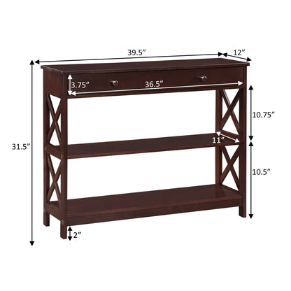 Console Oxford à 1 tiroir et étagères Convenience Concepts