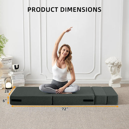 Canapé-lit convertible pliant – Fauteuil-lit moderne en lin avec oreiller et matelas pliable pour salon/dortoir/chambre d'amis