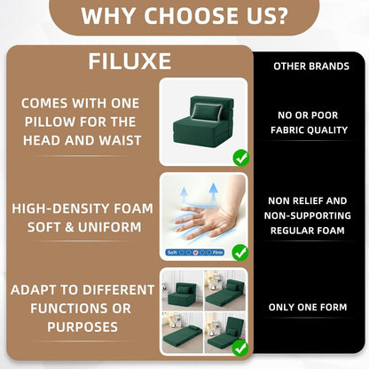 Canapé-lit convertible pliant – Fauteuil-lit moderne en lin avec oreiller et matelas pliable pour salon/dortoir/chambre d'amis