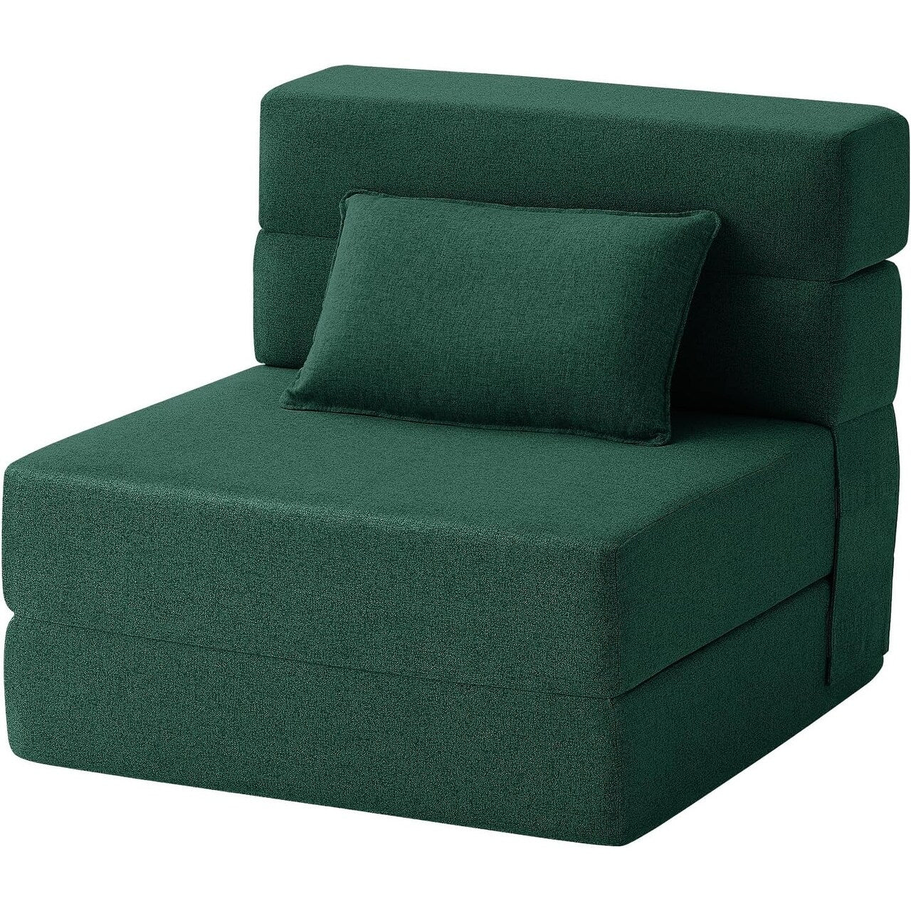 Canapé-lit convertible pliant – Fauteuil-lit moderne en lin avec oreiller et matelas pliable pour salon/dortoir/chambre d'amis