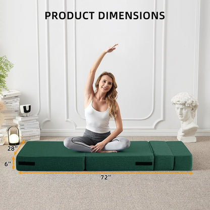 Canapé-lit convertible pliant – Fauteuil-lit moderne en lin avec oreiller et matelas pliable pour salon/dortoir/chambre d'amis