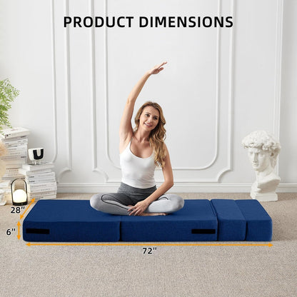 Canapé-lit convertible pliant – Fauteuil-lit moderne en lin avec oreiller et matelas pliable pour salon/dortoir/chambre d'amis