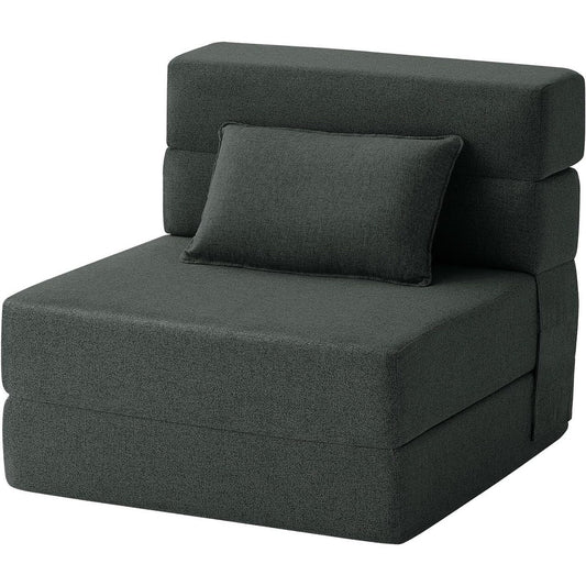 Canapé-lit convertible pliant – Fauteuil-lit moderne en lin avec oreiller et matelas pliable pour salon/dortoir/chambre d'amis