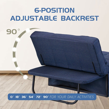 Canapé-lit convertible, fauteuil inclinable et ottoman pliable pour salon