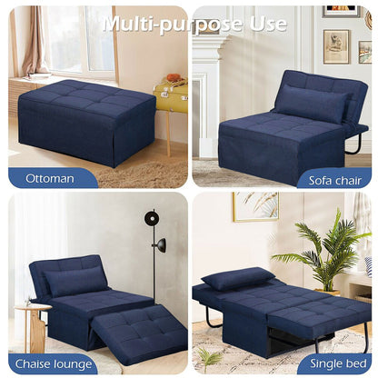 Canapé-lit convertible, fauteuil inclinable et ottoman pliable pour salon