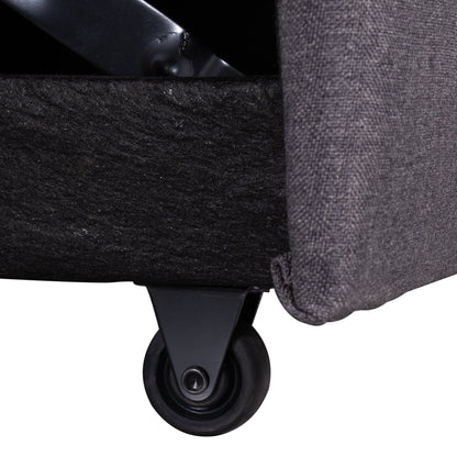 Canapé sectionnel convertible en L avec lit gigogne et espace de rangement, 2 coussins d'appoint