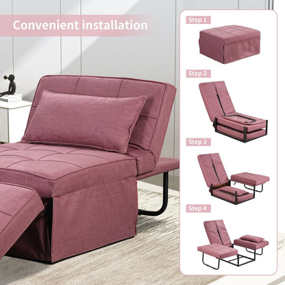 Canapé-lit convertible, fauteuil inclinable et ottoman pliable pour salon