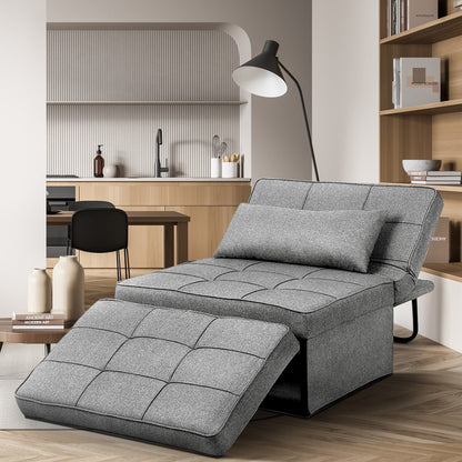 Canapé-lit convertible, fauteuil inclinable et ottoman pliable pour salon
