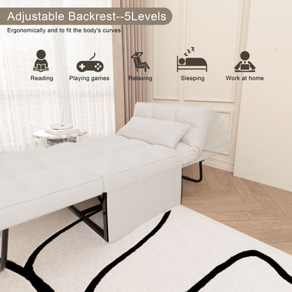 Canapé-lit convertible, fauteuil inclinable et ottoman pliable pour salon