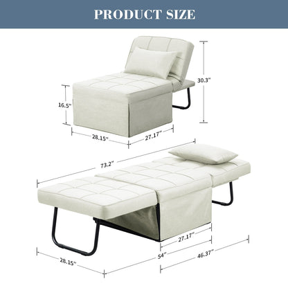 Canapé-lit convertible, fauteuil inclinable et ottoman pliable pour salon