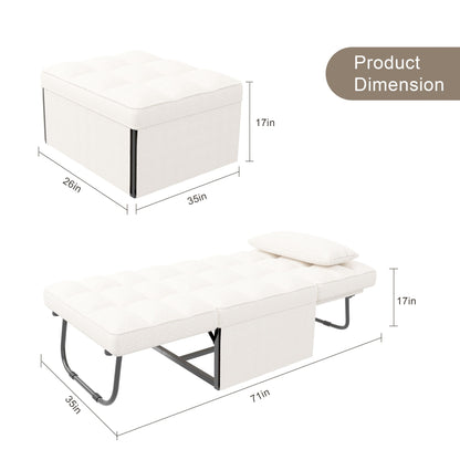 Canapé-lit convertible, fauteuil inclinable et ottoman pliable pour salon