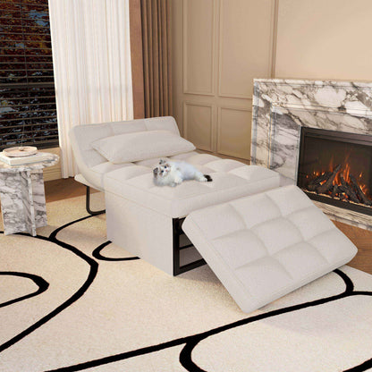 Canapé-lit convertible, fauteuil inclinable et ottoman pliable pour salon