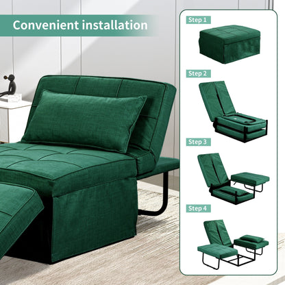 Canapé-lit convertible, fauteuil inclinable et ottoman pliable pour salon