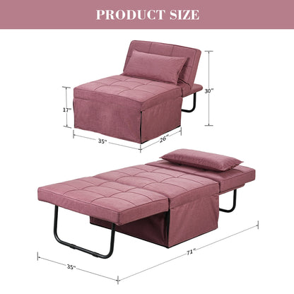 Canapé-lit convertible, fauteuil inclinable et ottoman pliable pour salon