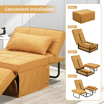 Canapé-lit convertible, fauteuil inclinable et ottoman pliable pour salon