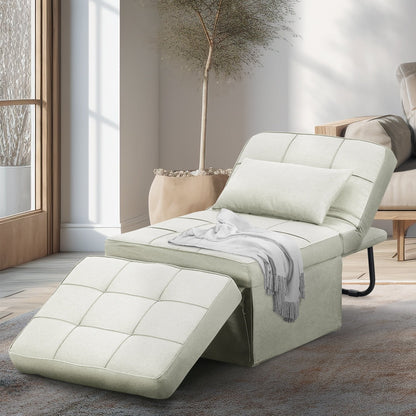 Canapé-lit convertible, fauteuil inclinable et ottoman pliable pour salon