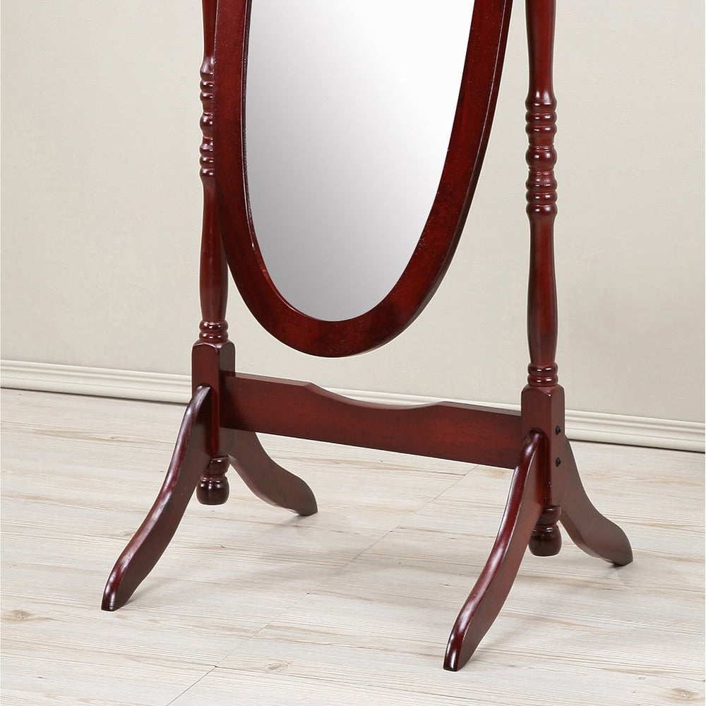 Miroir psyché traditionnel en bois Copper Grove Monks Hood de Roundhill Furniture