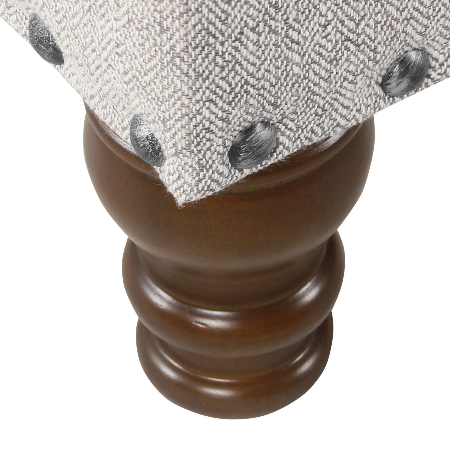 Banc de rangement rembourré Copper Grove Muscari avec garniture cloutée