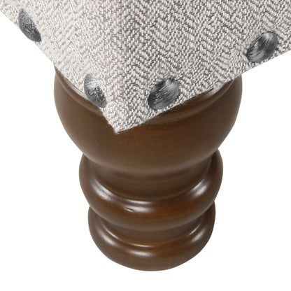 Banc de rangement rembourré Copper Grove Muscari avec garniture cloutée