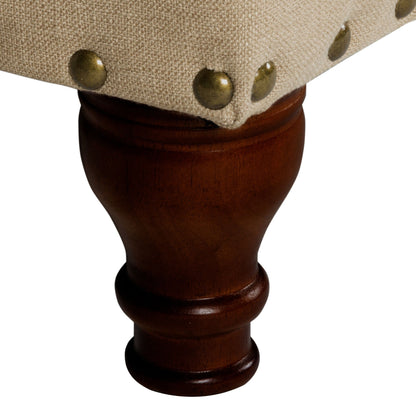 Banc de rangement rembourré Copper Grove Muscari avec garniture cloutée