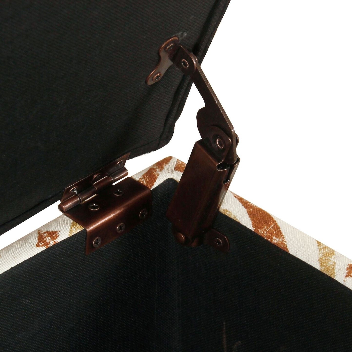 Banc de rangement rembourré Copper Grove Muscari avec garniture cloutée