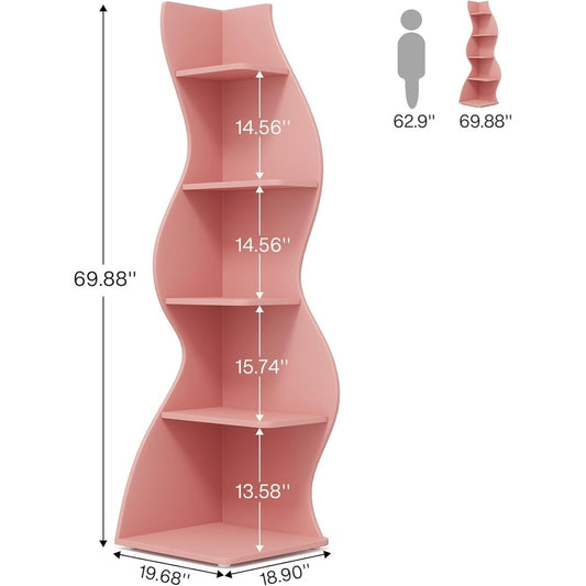 Étagère d'angle à la forme unique pour salon et bureau