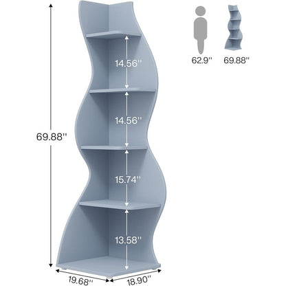 Étagère d'angle à la forme unique pour salon et bureau