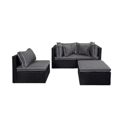 Canapé d'extérieur modulaire York 4 pièces avec coussins